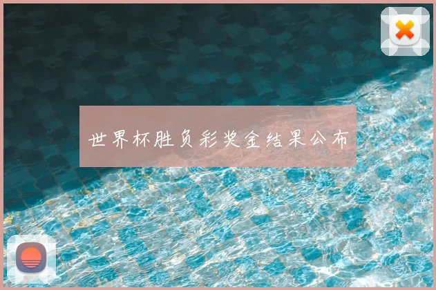 世界杯胜负彩奖金结果公布